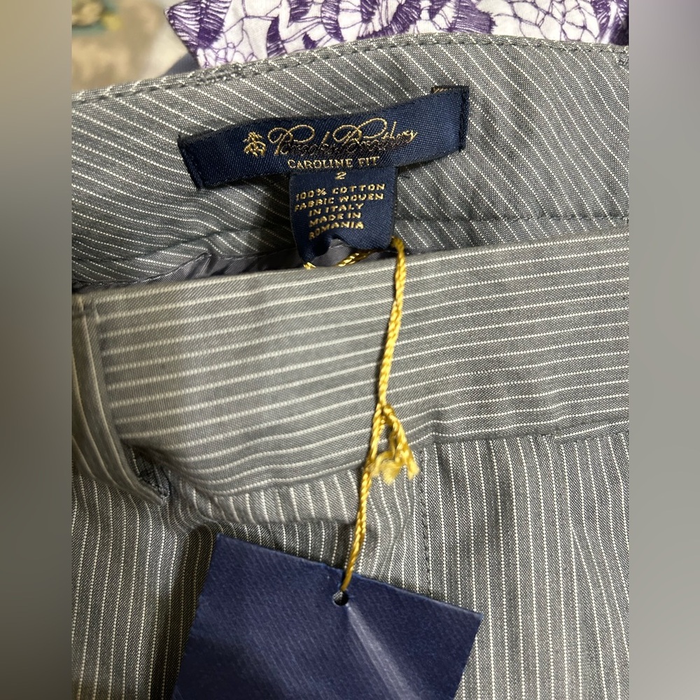 2/$28 Brooks Brothers Caroline Fit Gray Pinstripe Pants Size 2 NWT - Picture 3 of 3